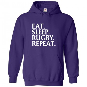 Eat Sleep Rugby Repeat Unisex Kids and Adults Pullover Hoodie for Rugby Game Lovers & Players Eat Sleep Rugby Repeat Unisex Kids and Adults Pullover Hoodie for Rugby Game Lovers & Players